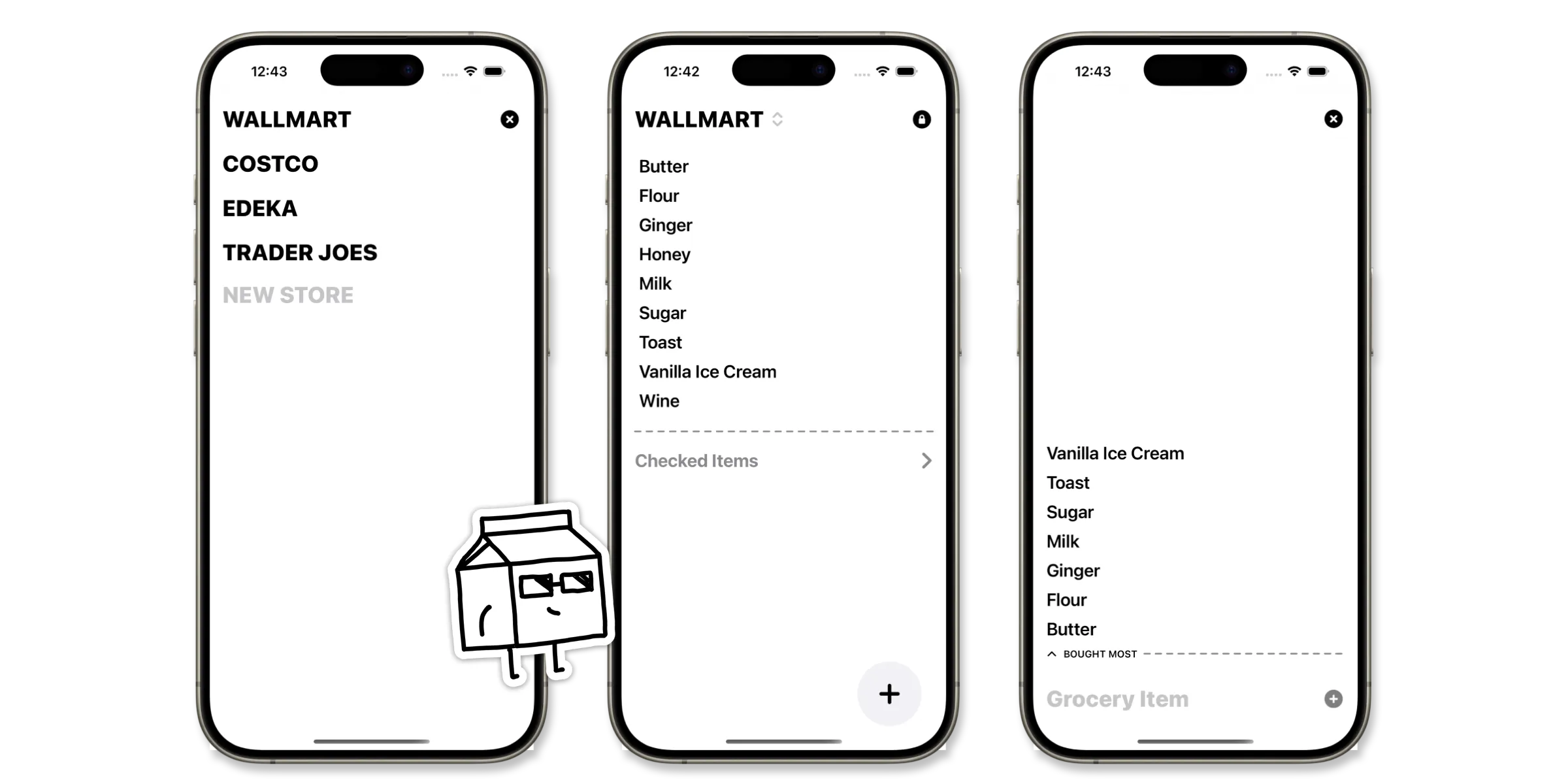A screenshot showing Milk